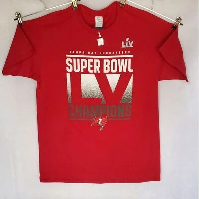 New Tampa Bay Buccaneers Super Bowl LV Champions Fanatics Size Large T-Shirt - Image 1 of 4