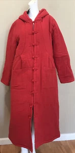 Cappotto lungo trapuntato vintage Gracila con cappuccio rosso taglia M nuovo con etichetta - Foto 1 di 4