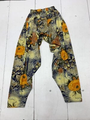 Womens Yellow Floral Print Harem Pants One Size - Image 1 of 3