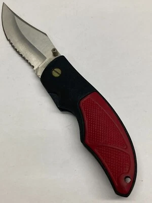 Cuchillo Plegable Rojo con Combo Hoja Punto de Caída, Interruptor de Pulgar SIN CAJA Foto 1 de 4