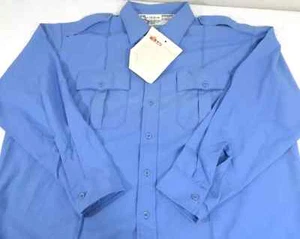 NEW TOPPS MENS LG 16.5X35 SAFETY FIREWEAR LONG SLEEVE SHIRT SH95-7520 MED BLUE - Picture 1 of 3