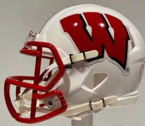 WISCONSIN BADGERS 2019 ROSE BOWL VERSION CUSTOM MINI RIDDELL FOOTBALL HELMET - Picture 1 of 12