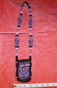Beautiful Vintage Sioux Native American Purple & Black Beads Purse Pouch - Picture 1 of 7