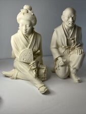 A. Giannelli 1988 Italy Signed /Japanese Geisha 2 Figurines Lady, Man 7.5” T