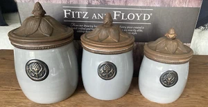 Fitz And Floyd Canisters Set Of 3 Carrington Collection NIB 2016 Retired - Picture 1 of 18