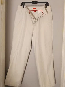 MEN'S IZOD AMERICAN STRAIGHT KHAKI PANTS FLAT FRONT COTTON CASUAL GOLF 34W X 32L - Picture 1 of 11