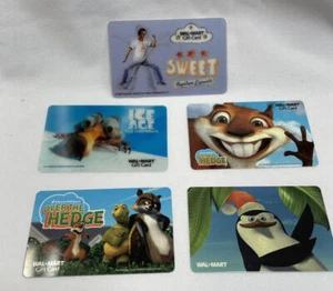 Lot of 5 Walmart Gift Cards Collectibles ICE AGE OVER THE HEDGE NAPOLEAN NO CASH - Picture 1 of 4