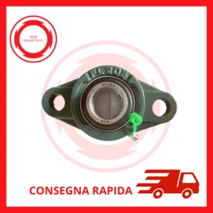 SUPPORTO UCFL AUTOALLINEANTE FLANGIA OVALE CON CUSCINETTO 205 Ø 25mm - Foto 1 di 1