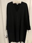 Bamford Black Jersey Tunic Dress 100% Wool Medium