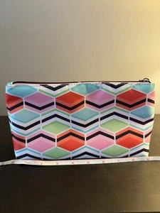 Clinique Makeup Bag Patterned 9” x 2 1/2” x 5” NEW - Picture 1 of 6