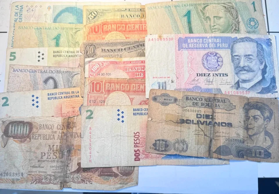 LOT OF SOUTH AMERICAN PAPER MONEY - LOT OF 15 - Image 1 of 1