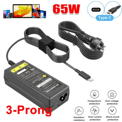 65W USB-C Type-C AC Adapter Laptop Charger For Lenovo ThinkPad Yoga Dell HP ASUS - image 1 of 4