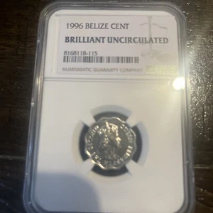 1996 Belize Cent NGC BRILLIANT UNCIRCULATED - Picture 1 of 5