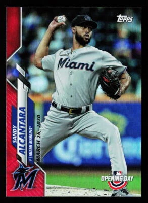 2020 Topps Opening Day Sandy Alcantara Red Foil   #49 Miami Marlins - Image 1 of 2