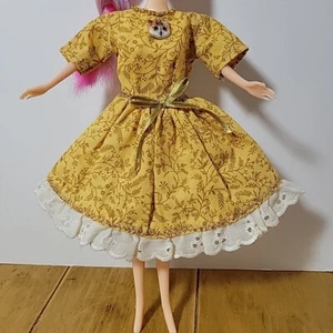 Handmade Dress Made For Barbie and Similar Size 11½" Fashion Dolls Made TX USA - Picture 1 of 3