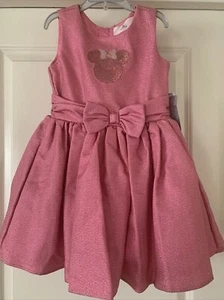 Neu mit Etikett Mädchen Disney Store Minnie Mouse Kleid für besondere Anlässe rosa Glitzer 5/6 - Bild 1 von 9