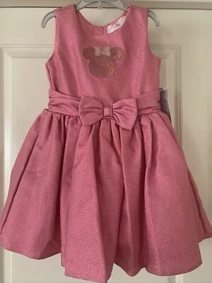 Nuevo con etiquetas Vestido Niña Disney Store Minnie Mouse Ocasión Especial Rosa Brillo 5/6 Foto 1 de 4