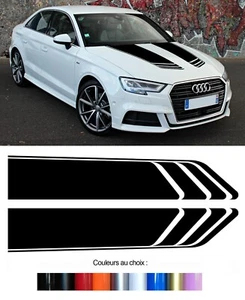 BANDES CAPOT POUR VW AUDI A4 A5 Q5 Q7 100cmX19cm AUTOCOLLANT STICKER BD580-1 - Imagen 1 de 1