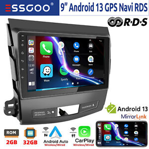 Autoradio 2+32G Carplay Android 13 GPS Navi RDS Für Mitsubishi Outlander 2005-11