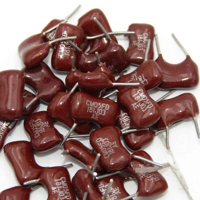 CORNELL DUBILIER (CDE) ( 15 PCS ) 180pf 500V 5% Mica Dipped Capacitor Cornell Dublier Cut Leads