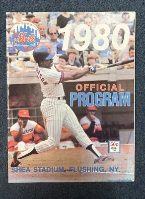 Vintage 1980 NY METS Official Program Steve Henderson Cover - Image 1 of 2
