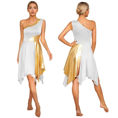 Mujeres Vestido de Baile de Alabanza Litúrgica Túnica Ropa de Baile Lírica Disfraz de Adoración Foto 1 de 3