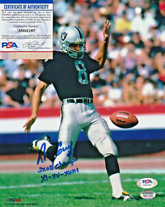Ray Guy Raiders Autographed 8x10 Football Photo With Inscription PSA/DNA