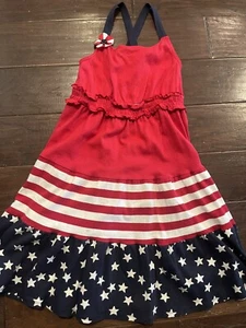 Girl's Gymboree Red / White & Blue Patriotic Flag Dress Size 8 - Picture 1 of 3