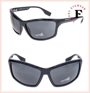 Auténticas gafas de sol BURBERRY 4297 máscara envolvente negro brillante BE4297S unisex pasarela - Imagen 1 de 5