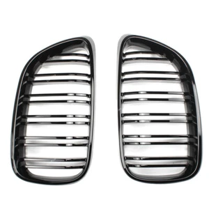 2Pcs Glanz Schwarz Doppelte Nierengitter Grill Für BMW F22 F23 F87 2-Series M2 - Picture 1 of 8