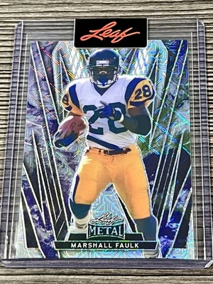 Marshall Faulk 2024 Leaf Metal Football Earth Mojo 1/1 Pre-Production Proof - Image 1 of 2
