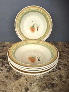 Juego de 5 cuencos de sopa de cereal Potterskraft Premiere FRESA SILVESTRE Japón gres - Imagen 1 de 7