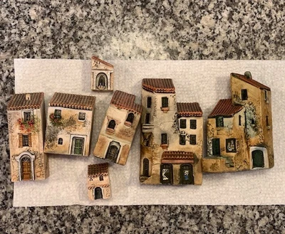 Seven (7) Gault Miniature Ceramic Buildings Original Vintage! - Image 1 of 4