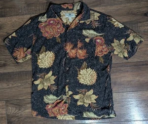 Island Shores Washable 100% Silk Floral Color Hawaiian Button Down Shirt Size L - Picture 1 of 13