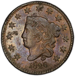 1826 Large Cent AU50BN PCGS Certified 1C Brown - Picture 1 of 4