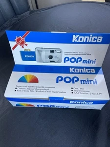 Vintage Konica POP Mini 35mm Compact Camera IN BOX Focus Free Flash Manual Strap - Picture 1 of 12