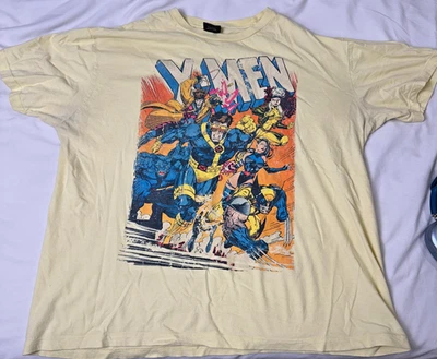Camisa X-Men Para Hombres MEDIANA Marvel Mad Engine Superhéroe Cómic Camiseta Amarillo Wolverine Foto 1 de 4
