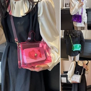 Large Capacity Shoulder Bag Transparent Tote Bag Fashion Phone Bag Women Girls - Picture 1 of 12