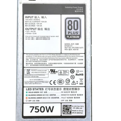 For DELL D750E-S0 E750E-S0 R620 R720 T620 T720 PSU 750W Server Power Supply - Image 1 of 4