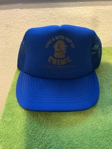 Vintage Deadstock Mcgruff Crime Dog Blue trucker Hat Cap SnapBack - Picture 1 of 5