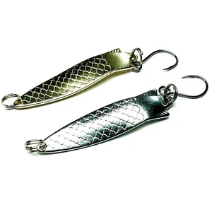 Paquete de 2 señuelos de cuchara de pesca de salmón oro plata #2 gancho individual - Imagen 1 de 7