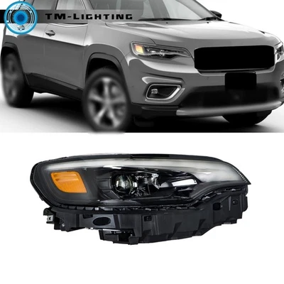 For 2019 2020 2021 2022 Jeep Cherokee Right Side LED Black Headlight w/ Ballast - Image 1 of 4