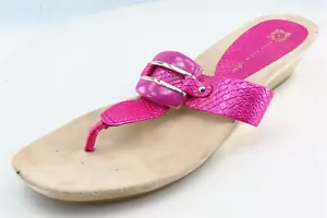 Anne Klein Größe 7,5 M rosa T-Riemen synthetische Damensandale Schuhe - Bild 1 von 6