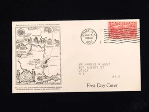 NY ROME AUG 3 1927 FDC #644 FIRST HARRIS HUNT CACHET - Picture 1 of 2