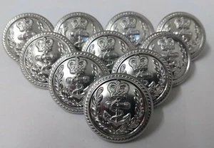Genuine British Royal Navy Officers Flag Dress Buttons X10 RN Insignia ASBT119 - Picture 1 of 6