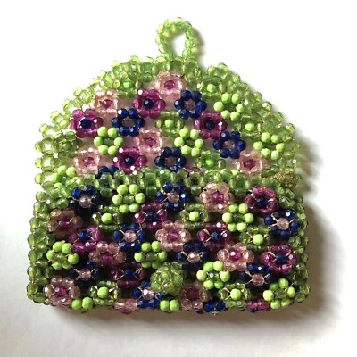 Bolso clutch retro acrílico con cuentas a mano Italia Saks Fifth Avenue años 70 RARO vintage Foto 1 de 4