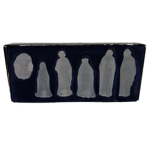 Neiman Marcus Frosted Crystal Nativity Set of 6 Taiwan Vintage - Picture 1 of 6