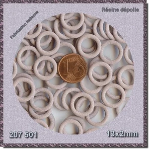 207501 *** 50 anneaux résine dépolie PARME CLAIR 13x2mm - Picture 1 of 2
