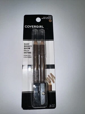 (2) NEW Covergirl Fill + Define Eye Brow Pencils Eyeliner Makers 510 Soft Brown - Image 1 of 2
