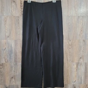 J Jill Ponte Full Leg Pull On Pants Size L Tall Black Elastic Waist Wide Leg - Picture 1 of 7